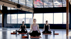Yoga class at yoga fitness